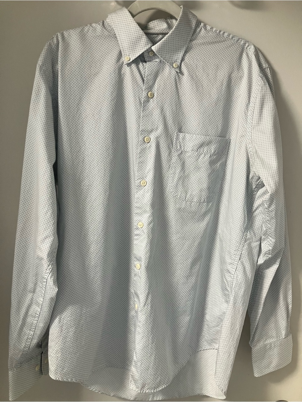 Peter Millar Light Blue Micro-Pattern Button-Down Dress Shirt